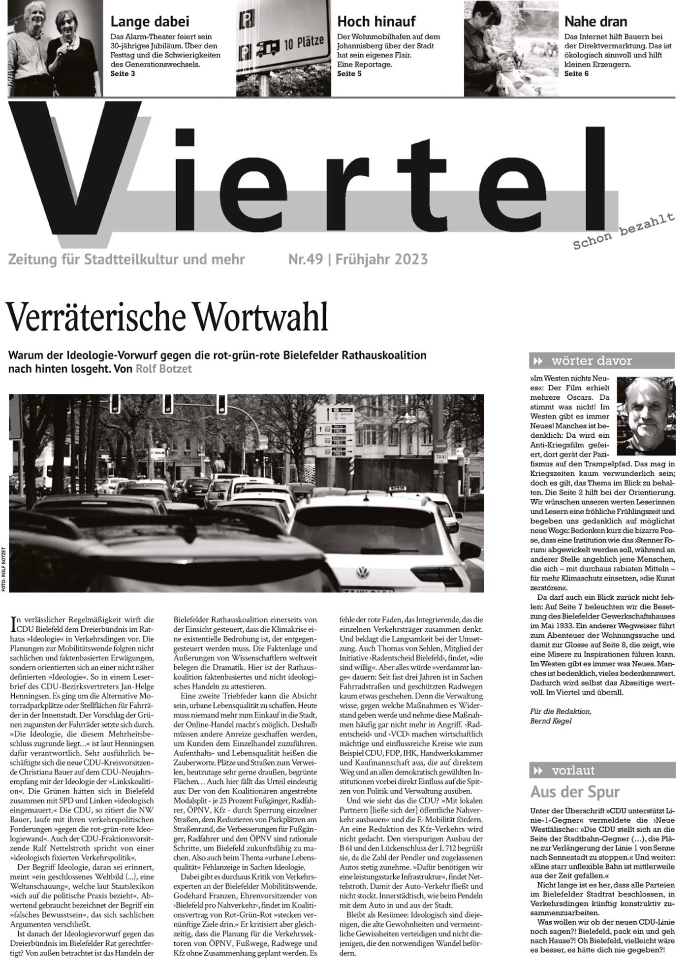 Die aktuelle Ausgabe der Stadtteilzeitung "Viertel"