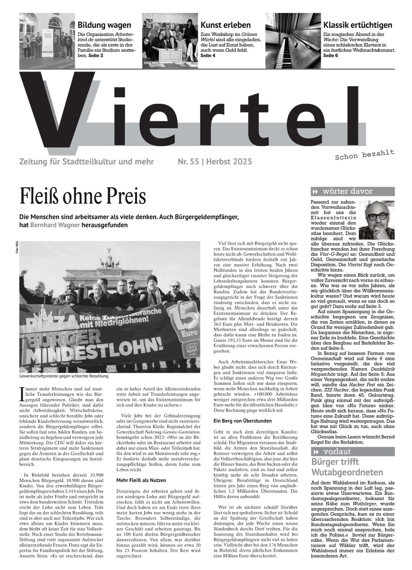 Die aktuelle Ausgabe der Stadtteilzeitung "Viertel"